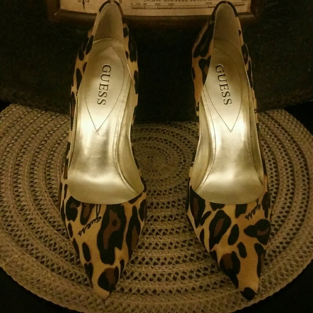 GUESS Animal Print Stiletto Heels